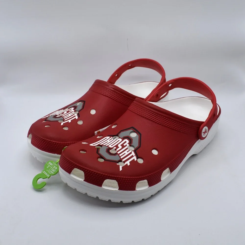 Crocs Ohio State Buckeyes Classic Clog Unisex M9/W11 Red White NWT 209606-100